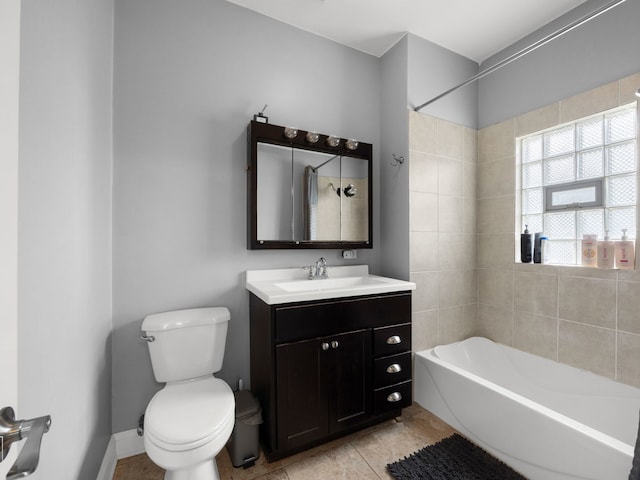 711 Illinois St, Lemont, IL 60439 - bathroom with vanity, bathtub / shower combination, and tile patterned flooring