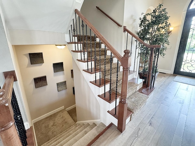 6N707 Brookhaven Ln, Saint Charles, IL 60175 - stairs featuring baseboards and wood finished floors