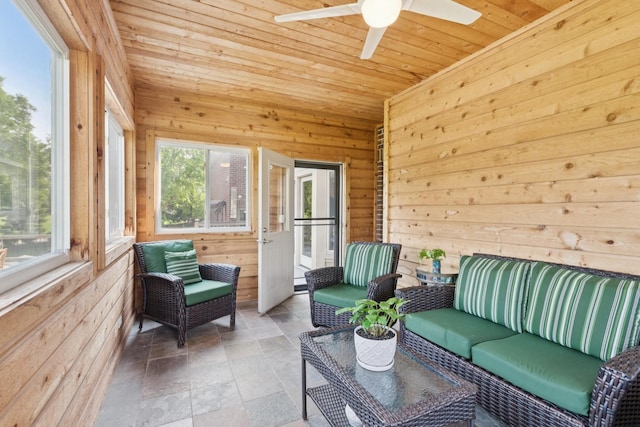 6N707 Brookhaven Ln, Saint Charles, IL 60175 - sunroom / solarium featuring an outdoor hangout area and a ceiling fan