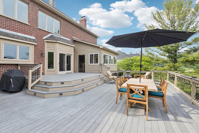6N707 Brookhaven Ln, Saint Charles, IL 60175 - deck featuring area for grilling and outdoor dining area