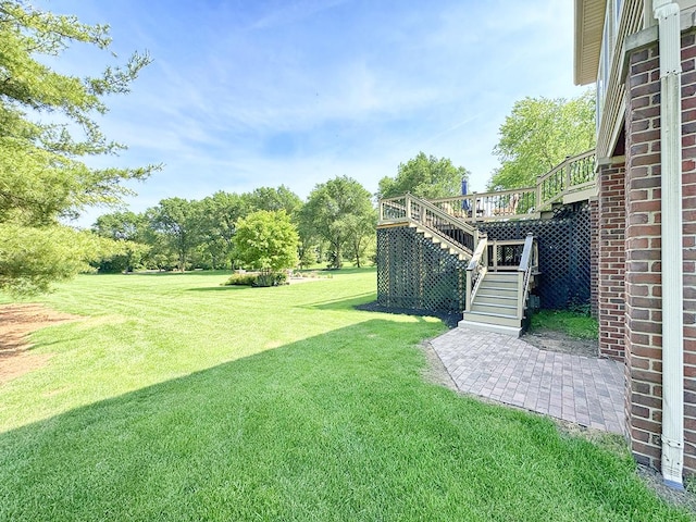 6N707 Brookhaven Ln, Saint Charles, IL 60175 - view of grassy yard with stairs and a patio