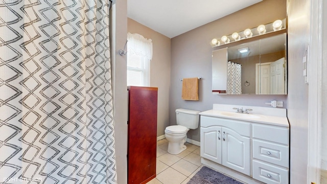 1416 S Robert Dr, Mount Prospect, IL 60056 - bathroom with vanity, tile patterned flooring, and a shower with shower curtain