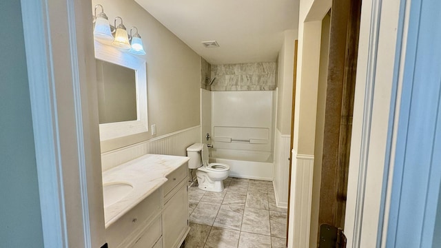 2434 Roxbury Ln, Montgomery, IL 60538 - bathroom featuring vanity, washtub / shower combination, and a wainscoted wall