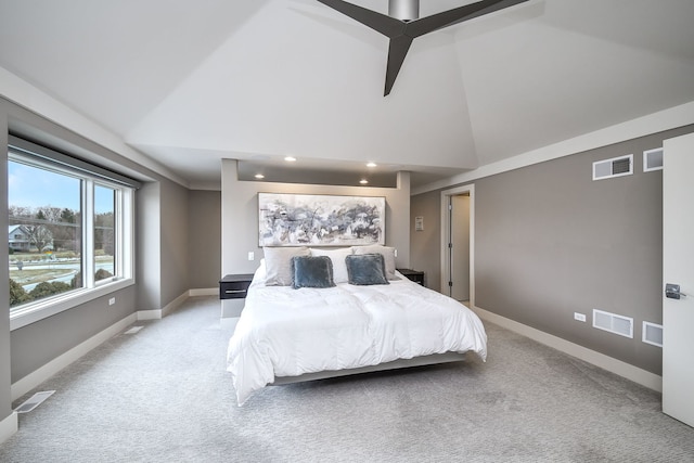 2412 Sharon Ct, Naperville, IL 60564 - bedroom with light colored carpet, high vaulted ceiling, and recessed lighting