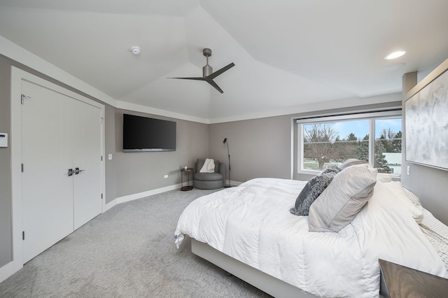 2412 Sharon Ct, Naperville, IL 60564 - bedroom with lofted ceiling, carpet floors, and ceiling fan
