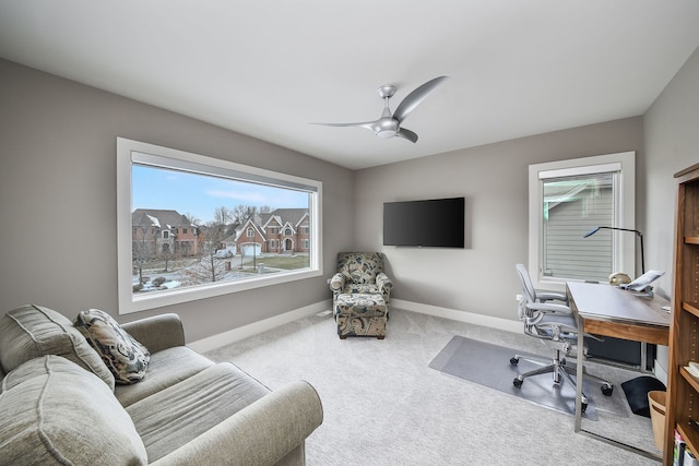 2412 Sharon Ct, Naperville, IL 60564 - home office with carpet and a ceiling fan