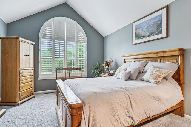 147 Fulbright Ln, Schaumburg, IL 60194 - bedroom with light carpet and lofted ceiling
