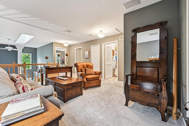 147 Fulbright Ln, Schaumburg, IL 60194 - living room with light colored carpet and a ceiling fan