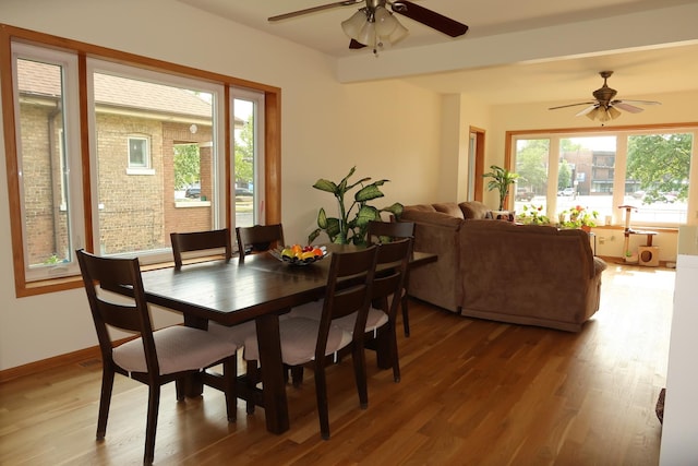 5125 N La Crosse Ave, Chicago, IL 60630 - dining area featuring ceiling fan and wood finished floors