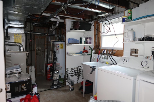 5125 N La Crosse Ave, Chicago, IL 60630 - basement featuring gas water heater and separate washer and dryer