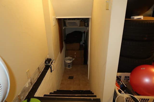 5125 N La Crosse Ave, Chicago, IL 60630 - staircase featuring tile patterned floors