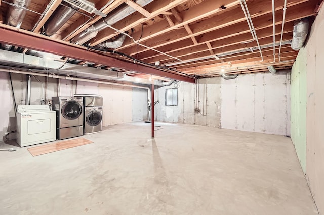28 W Pheasant Trl Unit 28, Lake In The Hills, IL 60156 - unfinished basement with independent washer and dryer