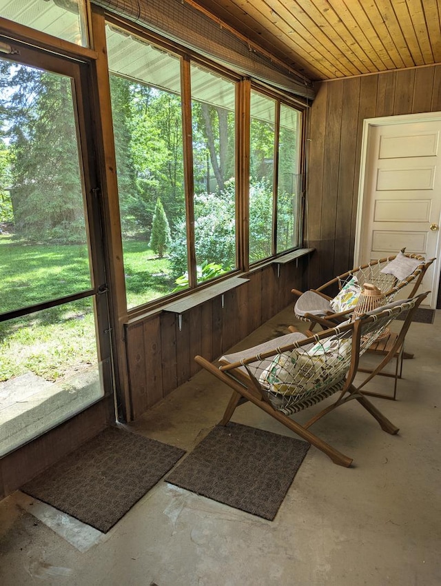 1437 S Plum Ave, Freeport, IL 61032 - sunroom with wood walls and wood ceiling