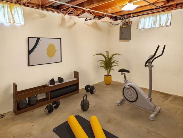 1437 S Plum Ave, Freeport, IL 61032 - exercise area with electric panel and plenty of natural light