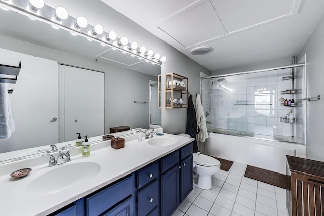 1530 S State St Unit 14O, Chicago, IL 60605 - bathroom featuring tile patterned flooring, double vanity, and bath / shower combo with glass door