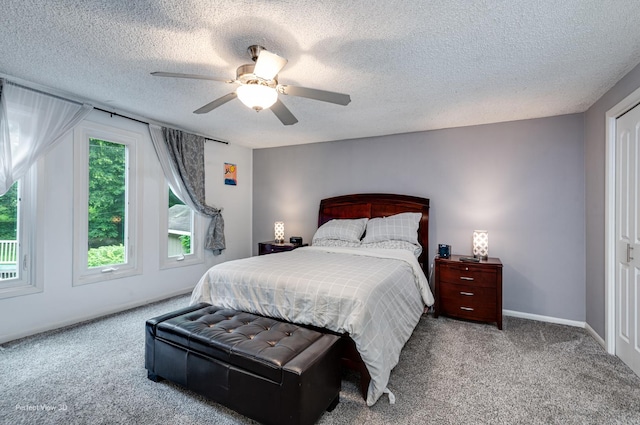 20131 E Brightway Dr, Mokena, IL 60448 - bedroom featuring carpet floors, a textured ceiling, and ceiling fan