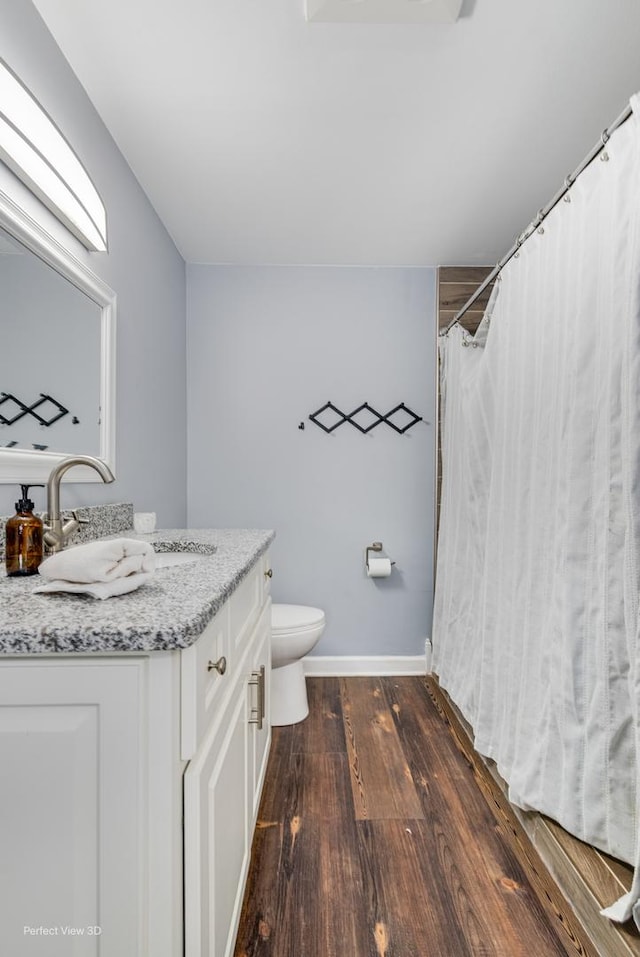 20131 E Brightway Dr, Mokena, IL 60448 - full bathroom with wood finished floors, vanity, and a shower with shower curtain