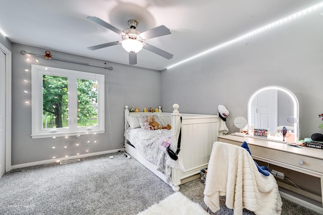20131 E Brightway Dr, Mokena, IL 60448 - bedroom featuring carpet floors, ceiling fan, and a desk