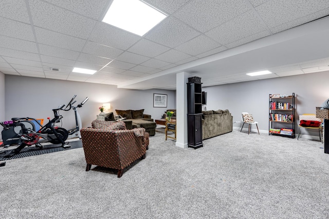 20131 E Brightway Dr, Mokena, IL 60448 - living room with a paneled ceiling and carpet flooring