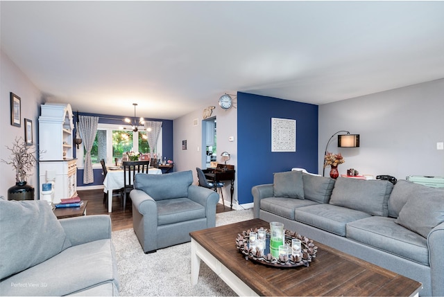 20131 E Brightway Dr, Mokena, IL 60448 - living room featuring a chandelier and wood finished floors