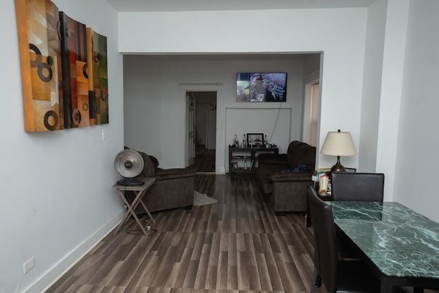 7042 S Carpenter St, Chicago, IL 60621 - living room with dark wood-type flooring and baseboards