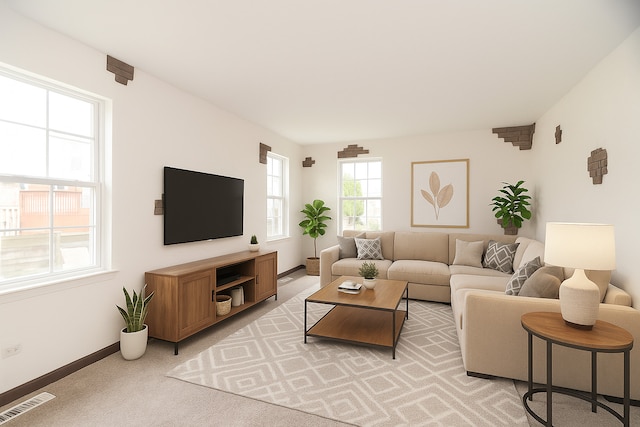10 Sugar Creek Ct, Lake In The Hills, IL 60156 - living room featuring baseboards and light carpet
