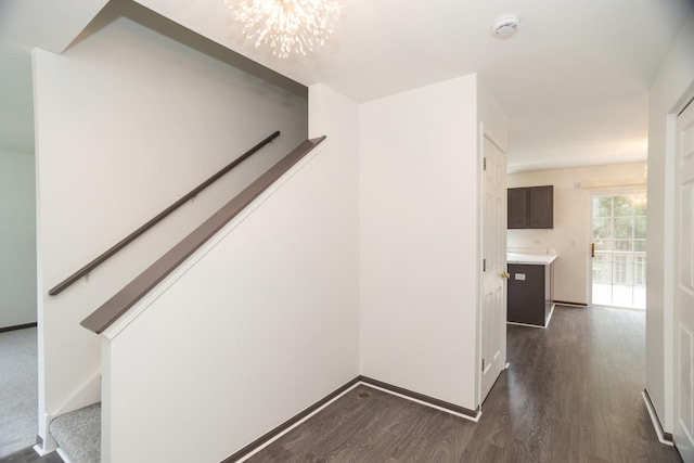 10 Sugar Creek Ct, Lake In The Hills, IL 60156 - staircase with wood finished floors and a chandelier