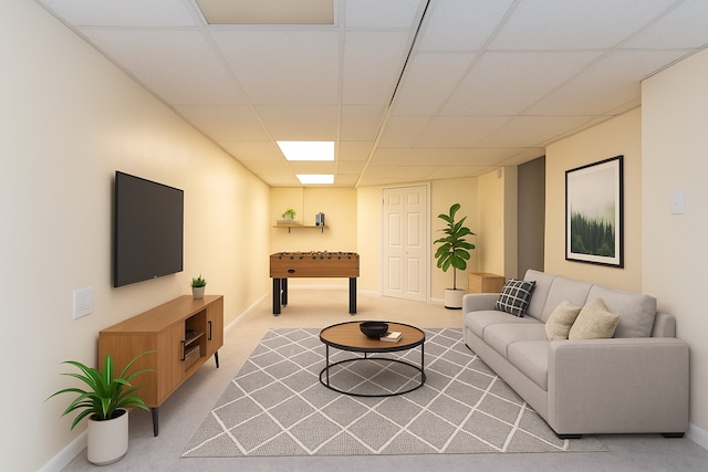 10 Sugar Creek Ct, Lake In The Hills, IL 60156 - living room with a drop ceiling and light colored carpet