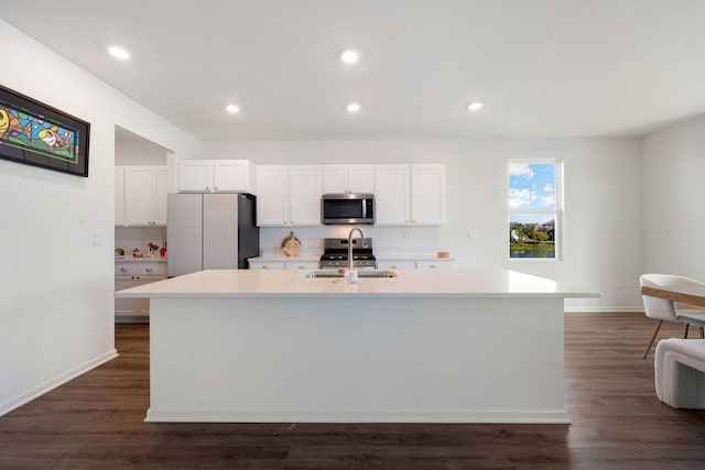 2042 Legacy Pointe Blvd, Plainfield, IL 60586 - kitchen featuring stainless steel appliances, light countertops, white cabinetry, and recessed lighting