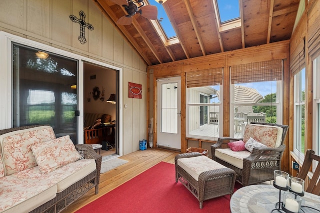 2619 Baldwin Rd, Mchenry, IL 60050 - sunroom with lofted ceiling and a skylight