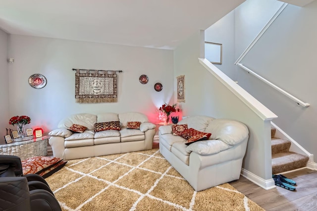 233 Pawtucket Ave, Elgin, IL 60124 - living area featuring wood finished floors and stairway