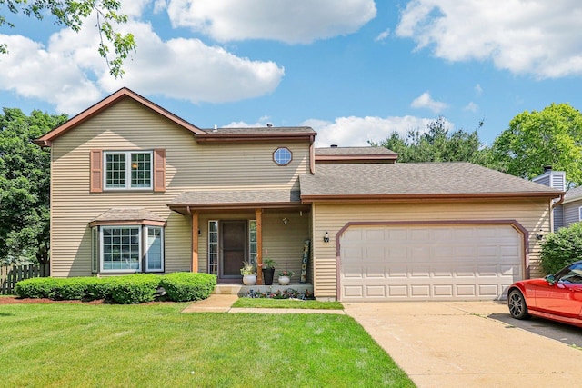 5506 W Chasefield Cir, Mchenry, IL 60050 - view of front of home featuring driveway, a front yard, and a garage