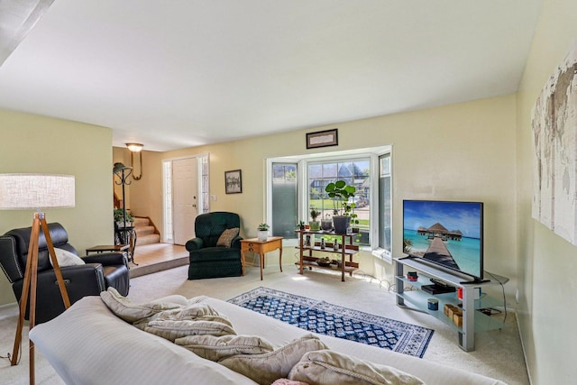 5506 W Chasefield Cir, Mchenry, IL 60050 - living area featuring carpet and stairs