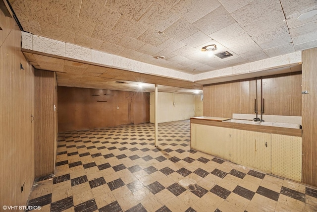 1400 Boeger Ave, Westchester, IL 60154 - finished below grade area featuring tile patterned floors and wooden walls