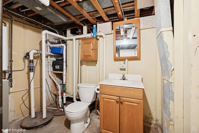 1400 Boeger Ave, Westchester, IL 60154 - bathroom with vanity and unfinished concrete floors