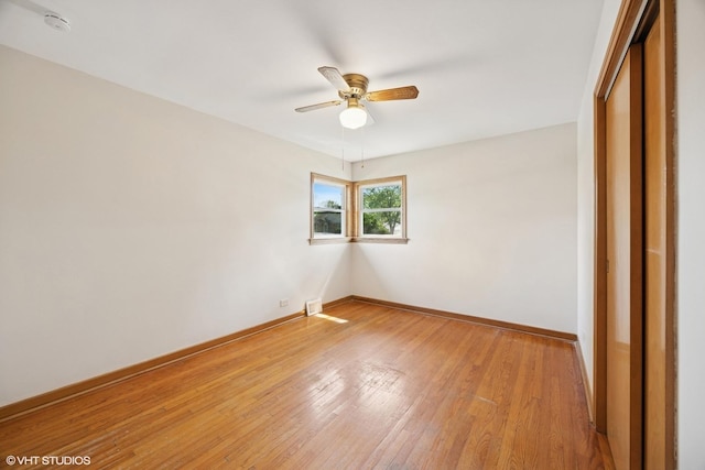 1400 Boeger Ave, Westchester, IL 60154 - spare room with ceiling fan, light wood-style flooring, and a smoke detector