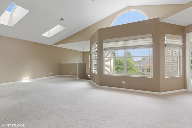 406 Cascade Ln Unit 406, Oswego, IL 60543 - carpeted spare room with a skylight and lofted ceiling