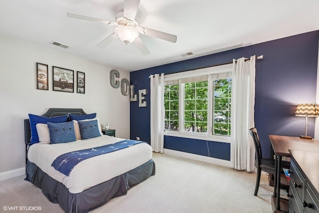 8736 Shade Tree Cir, Lakewood, IL 60014 - carpeted bedroom with baseboards and ceiling fan