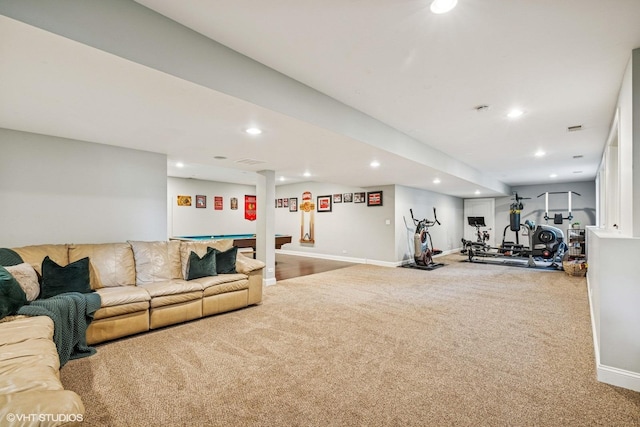 8736 Shade Tree Cir, Lakewood, IL 60014 - exercise room with carpet flooring and recessed lighting