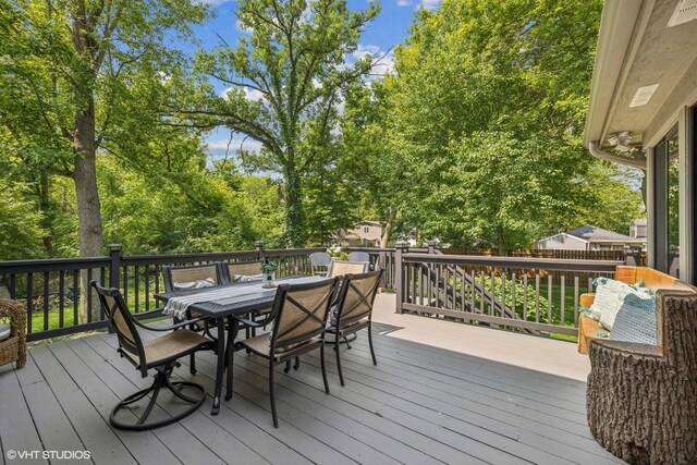 8736 Shade Tree Cir, Lakewood, IL 60014 - deck with outdoor dining area