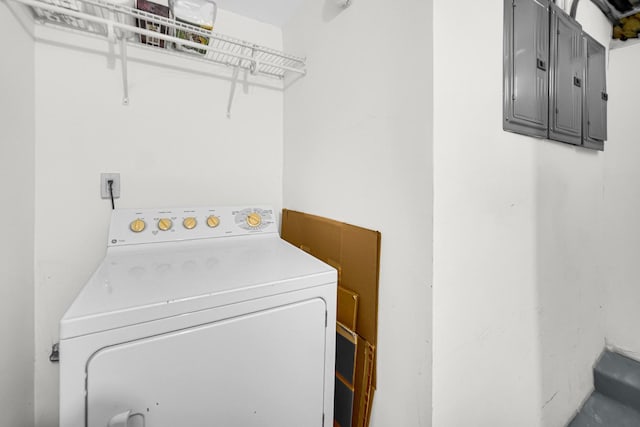 4125 W School St, Chicago, IL 60641 - washroom with washer / dryer and electric panel