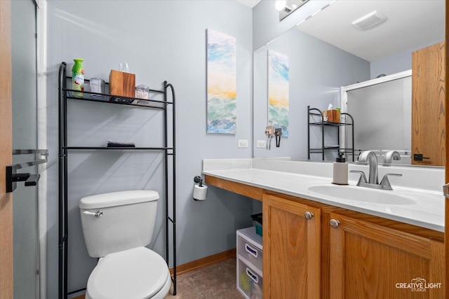 3621 Hyde Park Ct, Elgin, IL 60124 - bathroom featuring vanity, a shower with door, and tile patterned floors