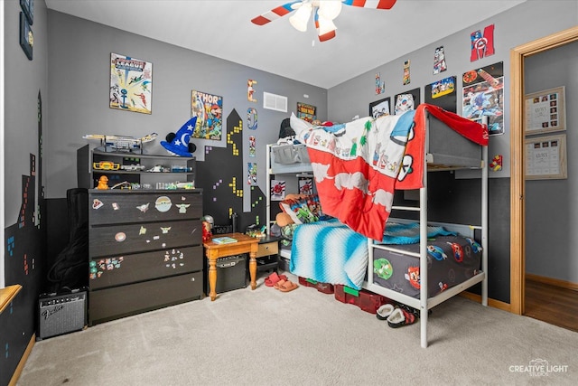 3621 Hyde Park Ct, Elgin, IL 60124 - carpeted bedroom featuring a ceiling fan and baseboards