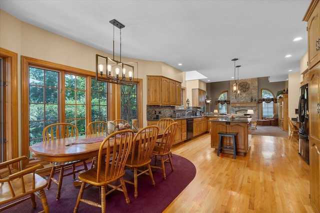 8 Buckingham Dr, Sugar Grove, IL 60554 - dining space with a chandelier, light wood-type flooring, and recessed lighting
