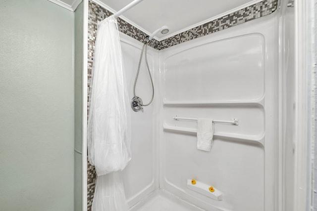 607 E Bridge St, Streator, IL 61364 - full bath with a shower with curtain and crown molding
