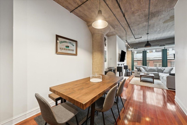 411 W Ontario St Unit 411, Chicago, IL 60654 - dining area with hardwood / wood-style floors and baseboards