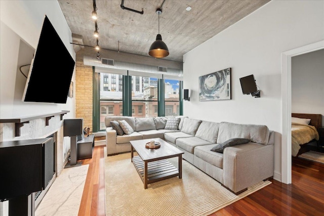 411 W Ontario St Unit 411, Chicago, IL 60654 - living area featuring light wood-style floors and track lighting