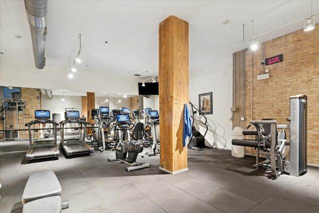 411 W Ontario St Unit 411, Chicago, IL 60654 - gym with brick wall