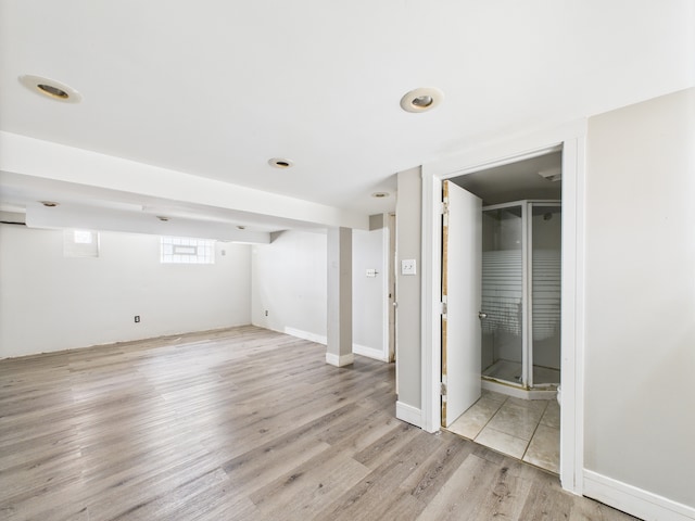 3810 W 71st St, Chicago, IL 60629 - below grade area with light wood finished floors
