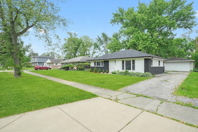 329 Blackhawk Dr, Park Forest, IL 60466 - single story home featuring a front yard, an outbuilding, a garage, and a shingled roof